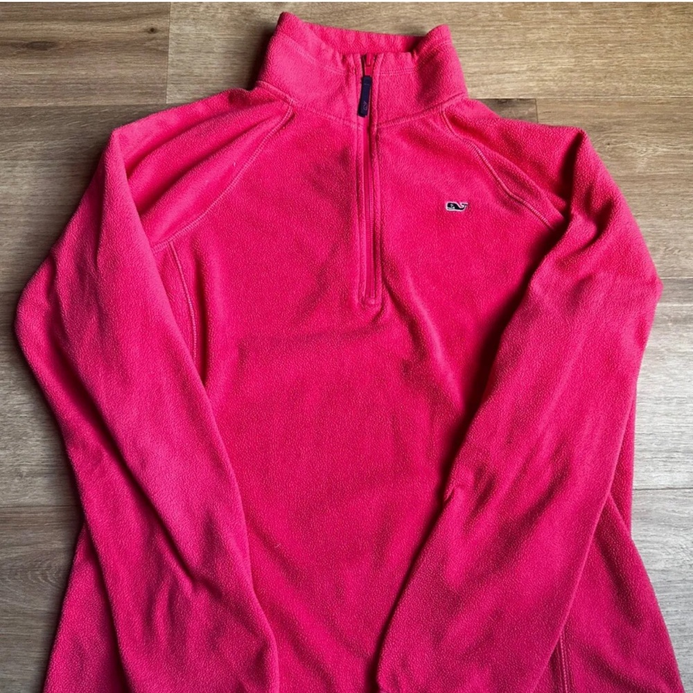 VINEYARD VINES Women's Coral Sherpa half zip Fleece Pullover size Medium.